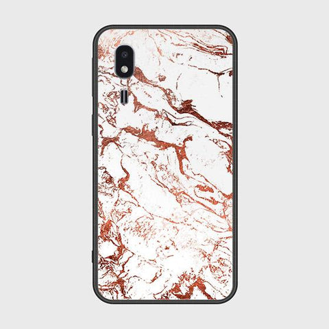 Samsung Galaxy A2 Core Cover - White Marble Series 2 - HQ Ultra Shine Premium Infinity Glass Soft Silicon Borders Case