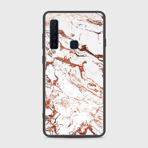 Samsung Galaxy A9 2018 Cover - White Marble Series 2 - HQ Ultra Shine Premium Infinity Glass Soft Silicon Borders Case