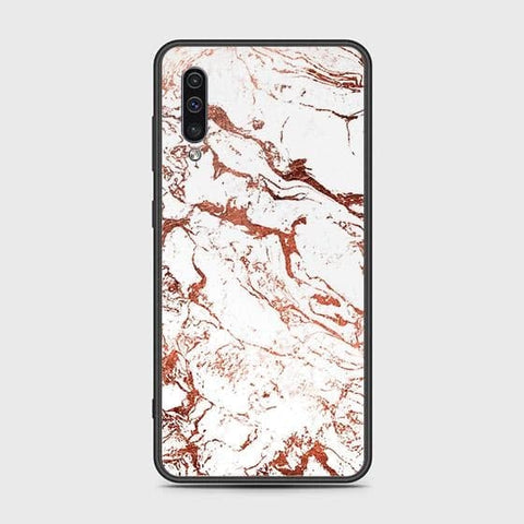 Samsung Galaxy A50s Cover - White Marble Series 2 - HQ Ultra Shine Premium Infinity Glass Soft Silicon Borders Case