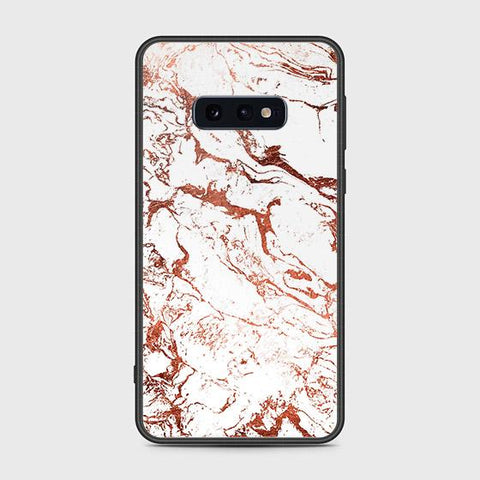 Samsung Galaxy S10e Cover - White Marble Series 2 - HQ Ultra Shine Premium Infinity Glass Soft Silicon Borders Case