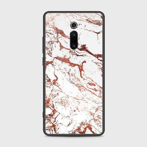 Xiaomi Mi 9T Cover - White Marble Series 2 - HQ Ultra Shine Premium Infinity Glass Soft Silicon Borders Case