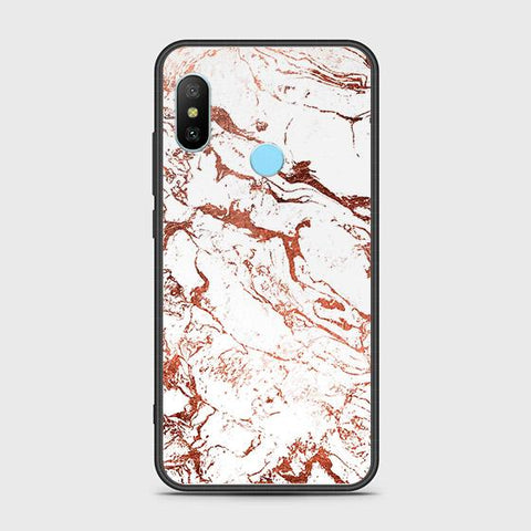 Xiaomi Redmi Note 6 Pro Cover - White Marble Series 2 - HQ Ultra Shine Premium Infinity Glass Soft Silicon Borders Case