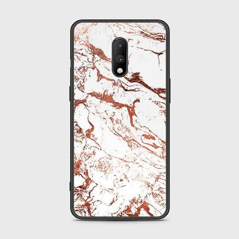 OnePlus 6T Cover - White Marble Series 2 - HQ Ultra Shine Premium Infinity Glass Soft Silicon Borders Case