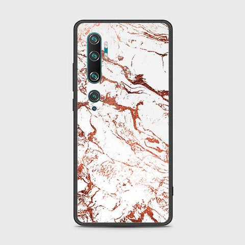 Xiaomi Mi Note 10 Cover - White Marble Series 2 - HQ Ultra Shine Premium Infinity Glass Soft Silicon Borders Case