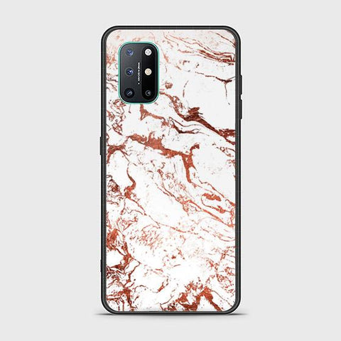 OnePlus 8T Cover - White Marble Series 2 - HQ Ultra Shine Premium Infinity Glass Soft Silicon Borders Case