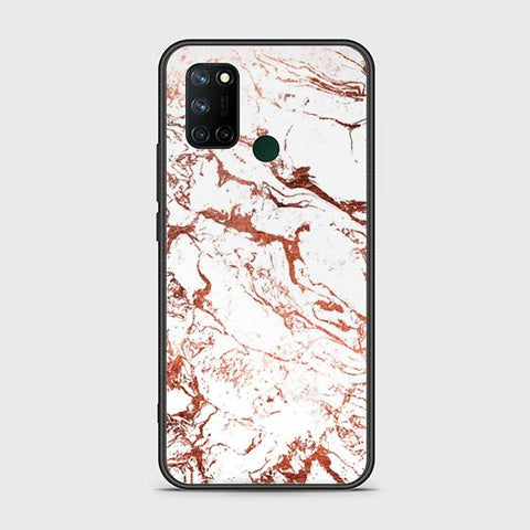 Realme C17 Cover - White Marble Series 2 - HQ Ultra Shine Premium Infinity Glass Soft Silicon Borders Case