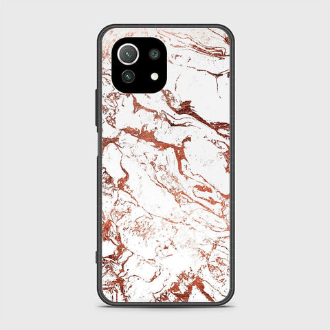 Xiaomi Mi 11 Lite Cover - White Marble Series 2 - HQ Ultra Shine Premium Infinity Glass Soft Silicon Borders Case