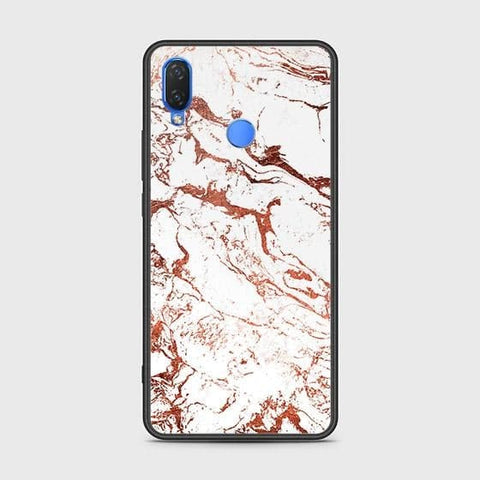 Huawei Y6s 2019 Cover - White Marble Series 2 - HQ Ultra Shine Premium Infinity Glass Soft Silicon Borders Case