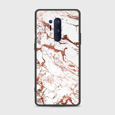 OnePlus 8 Pro Cover - White Marble Series 2 - HQ Ultra Shine Premium Infinity Glass Soft Silicon Borders Case