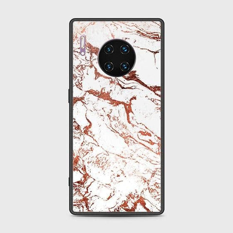 Huawei Mate 30 Pro Cover - White Marble Series 2 - HQ Ultra Shine Premium Infinity Glass Soft Silicon Borders Case