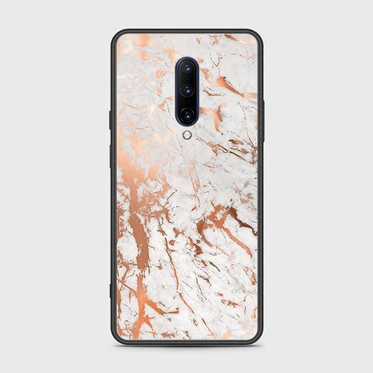 OnePlus 7 Pro Cover - White Marble Series 2 - D116 - HQ Ultra Shine Premium Infinity Glass Soft Silicon Borders Case ( Fast Delivery )