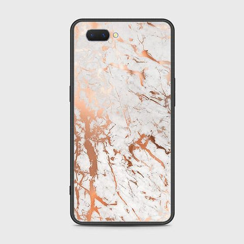 Oppo A5 Cover - White Marble Series 2 - HQ Ultra Shine Premium Infinity Glass Soft Silicon Borders Case