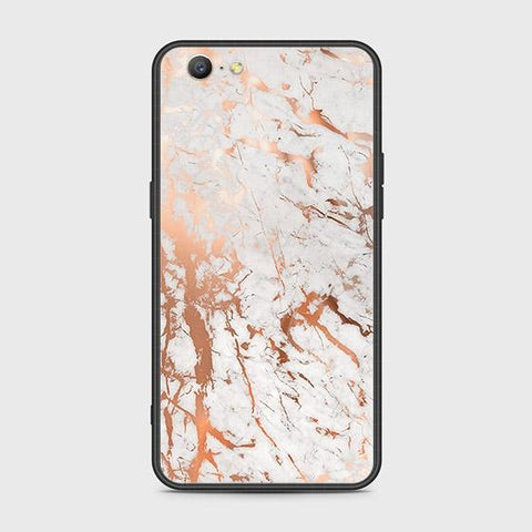 Oppo A39 Cover - White Marble Series 2 - HQ Ultra Shine Premium Infinity Glass Soft Silicon Borders Case