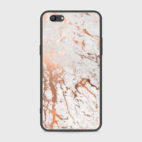 Oppo A77 Cover - White Marble Series 2 - HQ Ultra Shine Premium Infinity Glass Soft Silicon Borders Case