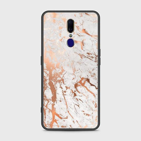 Oppo A9 Cover - White Marble Series 2 - HQ Ultra Shine Premium Infinity Glass Soft Silicon Borders Case