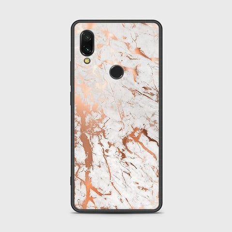 Xiaomi Redmi 7 Cover - White Marble Series 2 - HQ Ultra Shine Premium Infinity Glass Soft Silicon Borders Case