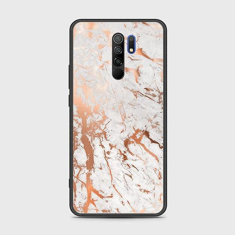 Xiaomi Poco M2 Cover - White Marble Series 2 - HQ Ultra Shine Premium Infinity Glass Soft Silicon Borders Case