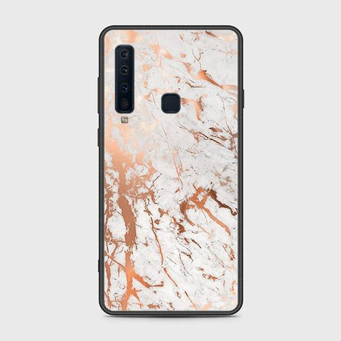 Samsung Galaxy A9 2018 Cover - White Marble Series 2 - HQ Ultra Shine Premium Infinity Glass Soft Silicon Borders Case