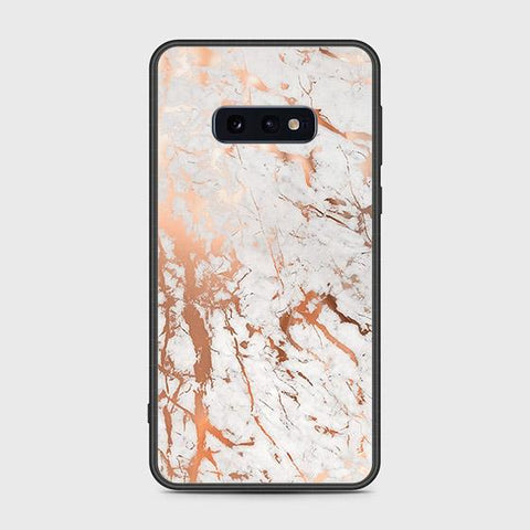 Samsung Galaxy S10e Cover - White Marble Series 2 - HQ Ultra Shine Premium Infinity Glass Soft Silicon Borders Case