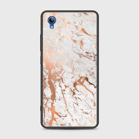 Vivo Y91C Cover - White Marble Series 2 - HQ Ultra Shine Premium Infinity Glass Soft Silicon Borders Case