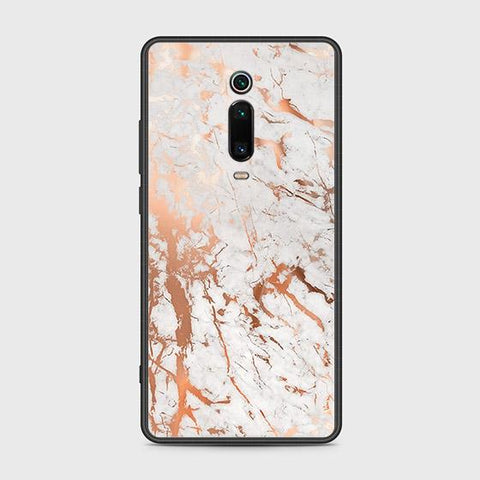 Xiaomi Mi 9T Cover - White Marble Series 2 - HQ Ultra Shine Premium Infinity Glass Soft Silicon Borders Case