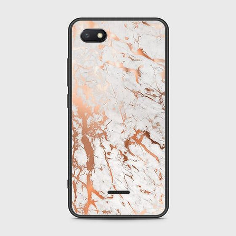 Xiaomi Redmi 6A Cover - White Marble Series 2 - HQ Ultra Shine Premium Infinity Glass Soft Silicon Borders Case