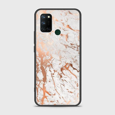 Realme C17 Cover - White Marble Series 2 - HQ Ultra Shine Premium Infinity Glass Soft Silicon Borders Case