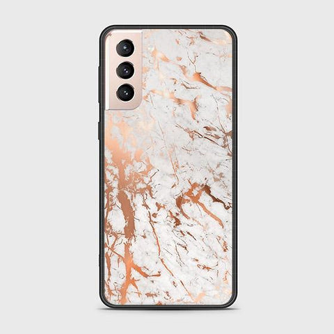 Samsung Galaxy S21 FE 5G Cover - White Marble Series 2 - HQ Ultra Shine Premium Infinity Glass Soft Silicon Borders Case