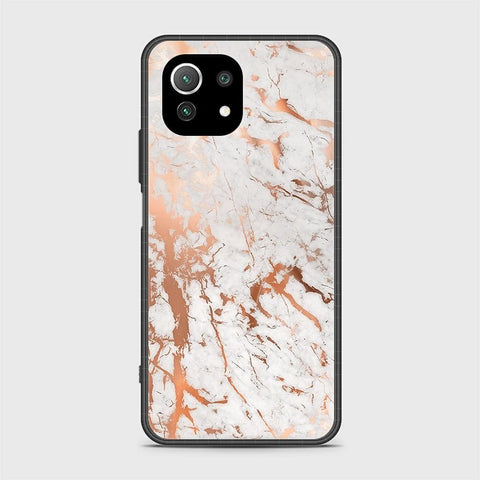 Xiaomi Mi 11 Lite Cover - White Marble Series 2 - HQ Ultra Shine Premium Infinity Glass Soft Silicon Borders Case