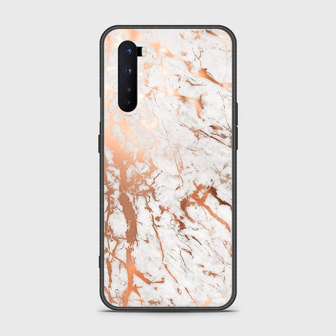 OnePlus Nord Cover- White Marble Series 2 - HQ Ultra Shine Premium Infinity Glass Soft Silicon Borders Case