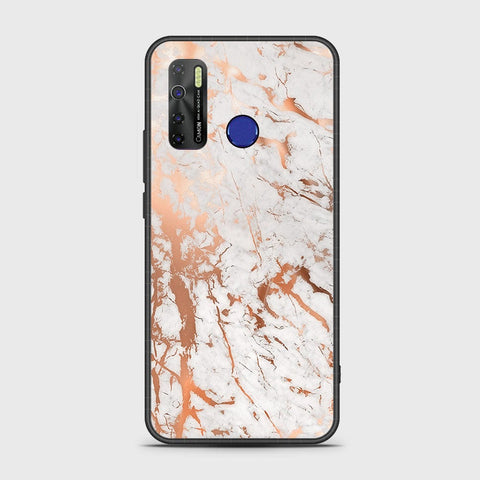 Tecno Spark 5 Cover- White Marble Series 2 - HQ Ultra Shine Premium Infinity Glass Soft Silicon Borders Case