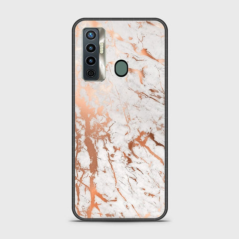 Tecno Camon 17 Cover - White Marble Series 2 - HQ Ultra Shine Premium Infinity Glass Soft Silicon Borders Case