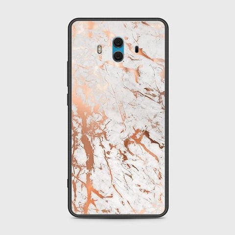 Huawei Mate 10 Cover - White Marble Series 2 - HQ Ultra Shine Premium Infinity Glass Soft Silicon Borders Case