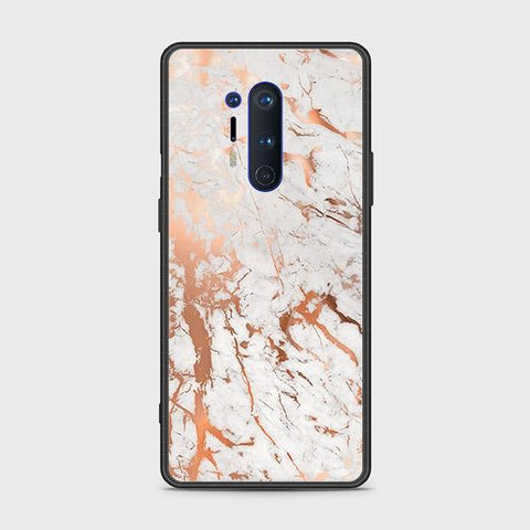 OnePlus 8 Pro Cover - White Marble Series 2 - HQ Ultra Shine Premium Infinity Glass Soft Silicon Borders Case