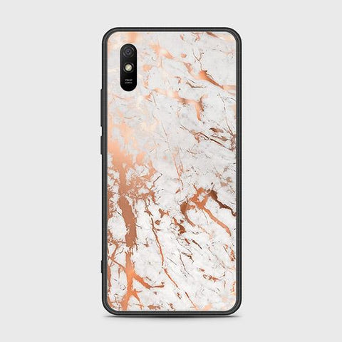 Xiaomi Redmi 9i Cover - White Marble Series 2 - HQ Ultra Shine Premium Infinity Glass Soft Silicon Borders Case