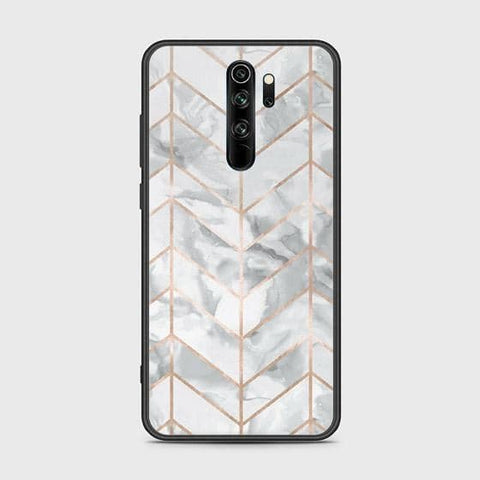 Xiaomi Redmi Note 8 Pro Cover - White Marble Series 2 - HQ Ultra Shine Premium Infinity Glass Soft Silicon Borders Case