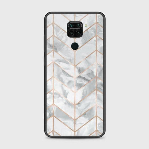 Xiaomi Redmi Note 9 Cover - White Marble Series 2 - HQ Ultra Shine Premium Infinity Glass Soft Silicon Borders Case