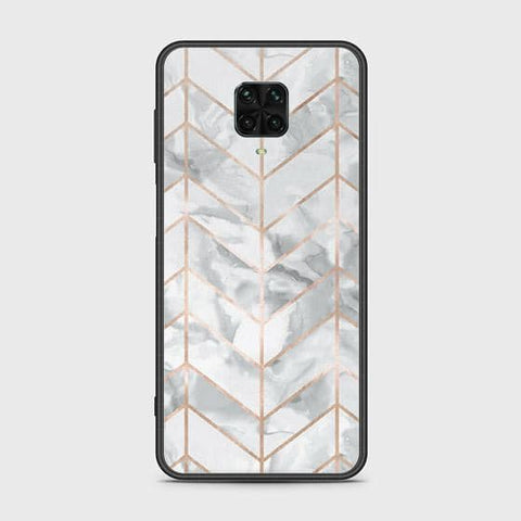 Xiaomi Poco M2 Pro Cover - White Marble Series 2 - HQ Ultra Shine Premium Infinity Glass Soft Silicon Borders Case