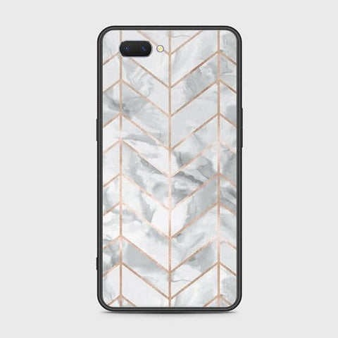 Oppo A12e Cover - White Marble Series 2 - HQ Ultra Shine Premium Infinity Glass Soft Silicon Borders Case