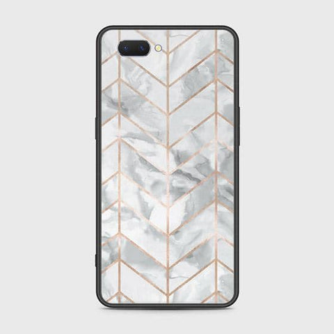 Oppo A5 Cover - White Marble Series 2 - HQ Ultra Shine Premium Infinity Glass Soft Silicon Borders Case