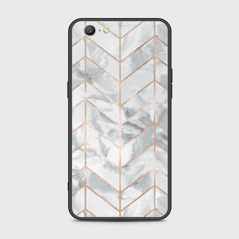 Oppo A39 Cover - White Marble Series 2 - HQ Ultra Shine Premium Infinity Glass Soft Silicon Borders Case