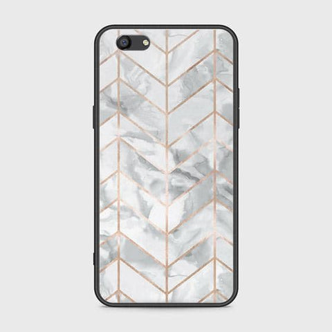 Oppo A77 Cover - White Marble Series 2 - HQ Ultra Shine Premium Infinity Glass Soft Silicon Borders Case