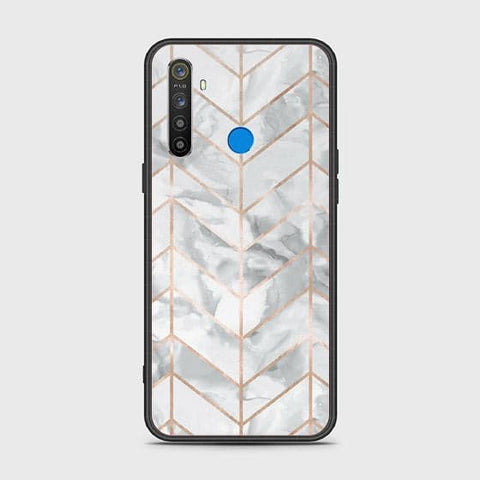 Realme 5i Cover - White Marble Series 2 - HQ Ultra Shine Premium Infinity Glass Soft Silicon Borders Case