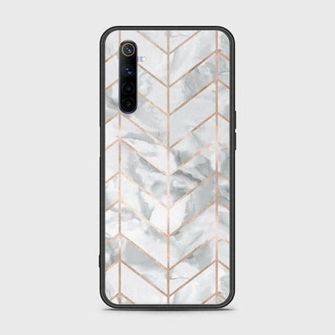 Realme 6 Cover - White Marble Series 2 - HQ Ultra Shine Premium Infinity Glass Soft Silicon Borders Case