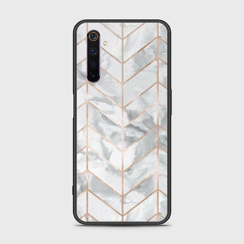 Realme 6 Pro Cover - White Marble Series 2 - HQ Ultra Shine Premium Infinity Glass Soft Silicon Borders Case