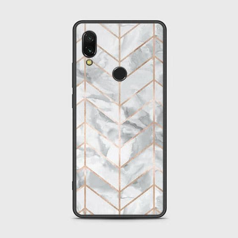 Xiaomi Redmi 7 Cover - White Marble Series 2 - HQ Ultra Shine Premium Infinity Glass Soft Silicon Borders Case