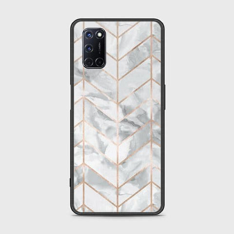 Oppo A52 Cover - White Marble Series 2 - HQ Ultra Shine Premium Infinity Glass Soft Silicon Borders Case