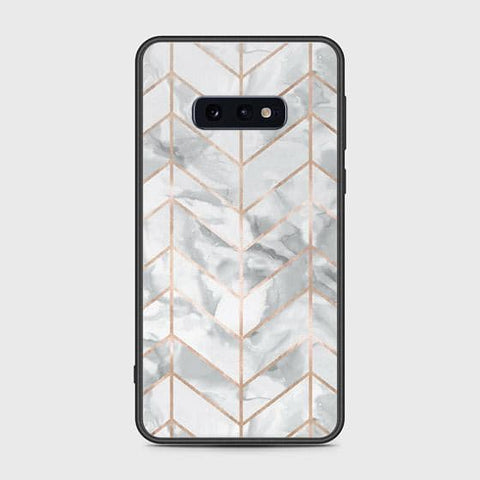 Samsung Galaxy S10e Cover - White Marble Series 2 - HQ Ultra Shine Premium Infinity Glass Soft Silicon Borders Case