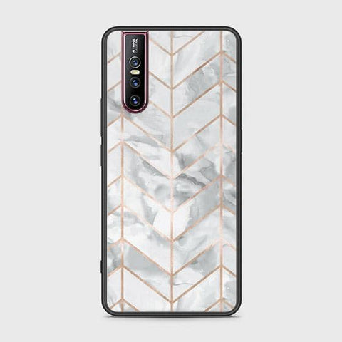 Vivo V15 Pro Cover - White Marble Series 2 - HQ Ultra Shine Premium Infinity Glass Soft Silicon Borders Case