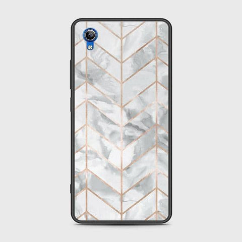 Vivo Y91C Cover - White Marble Series 2 - HQ Ultra Shine Premium Infinity Glass Soft Silicon Borders Case
